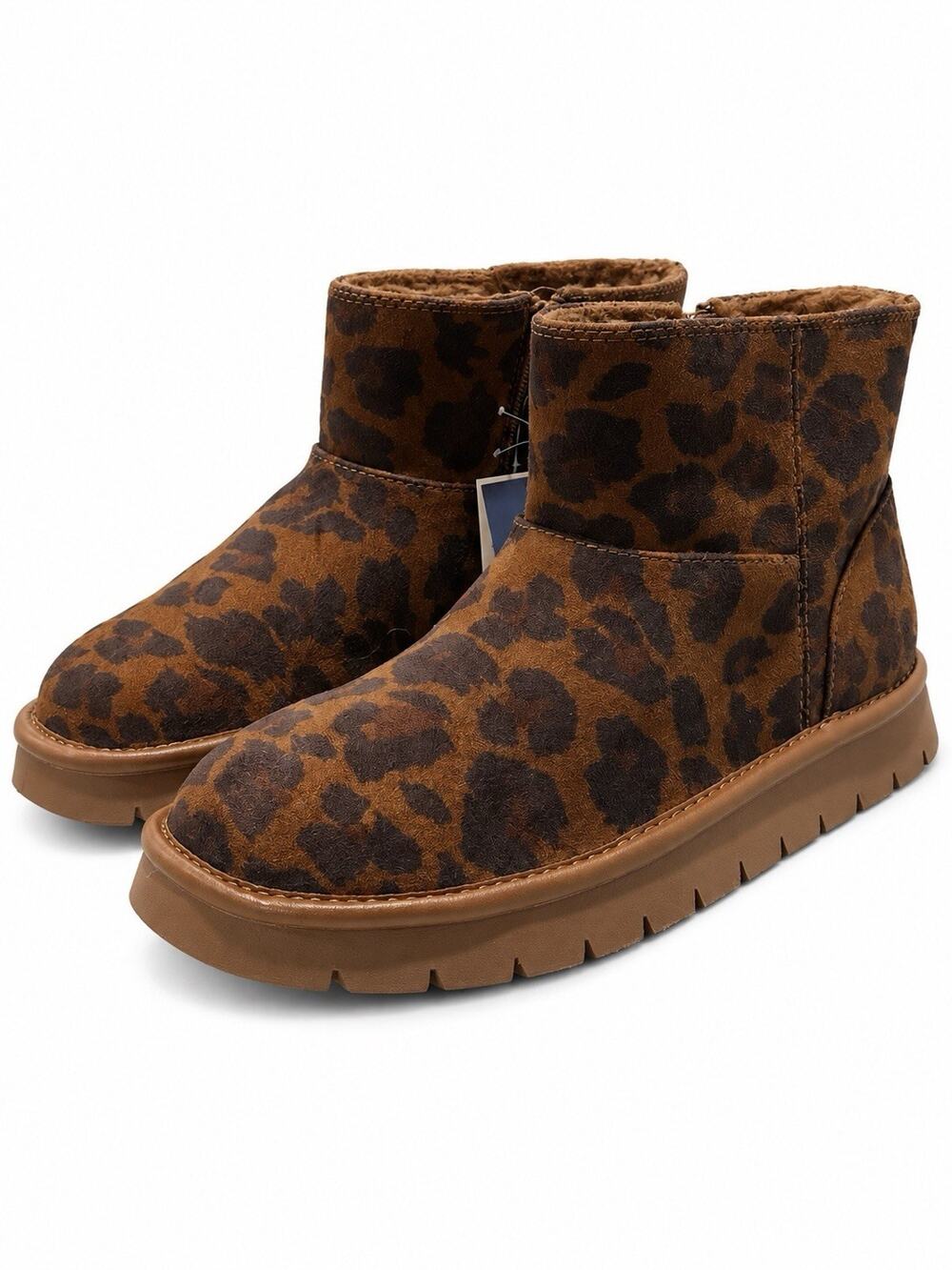Universal Thread Women’s Size 8 May Leopard Print Ankle Boots Dark Brown NWT